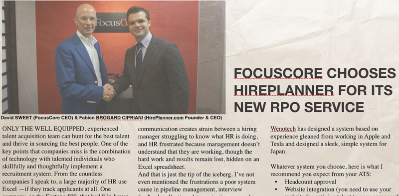 FocusCore selects HirePlanner to support its RPO business