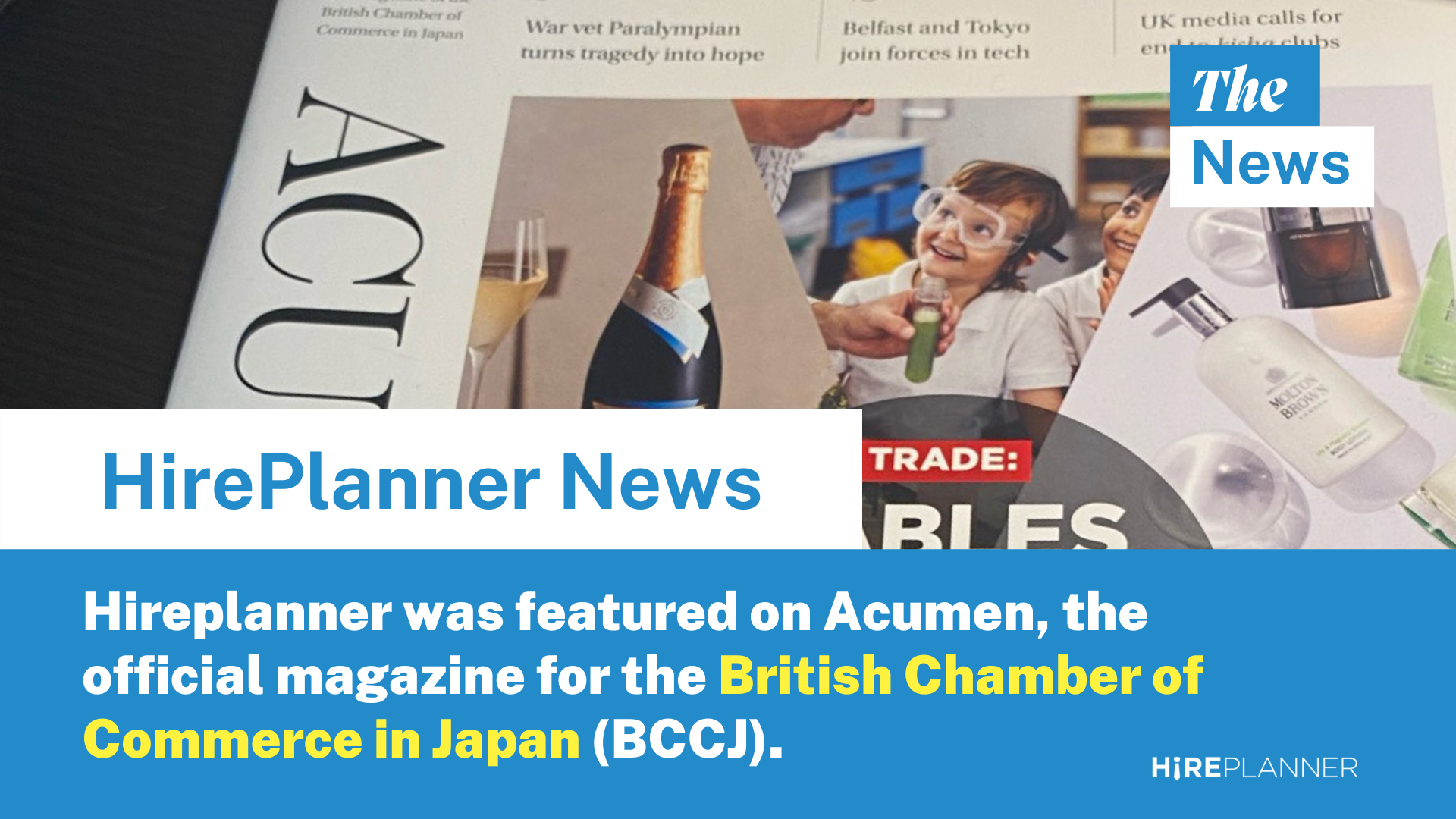 British Chamber of Commerce in Japan (BCCJ)’s Acumen magazine features HirePlanner