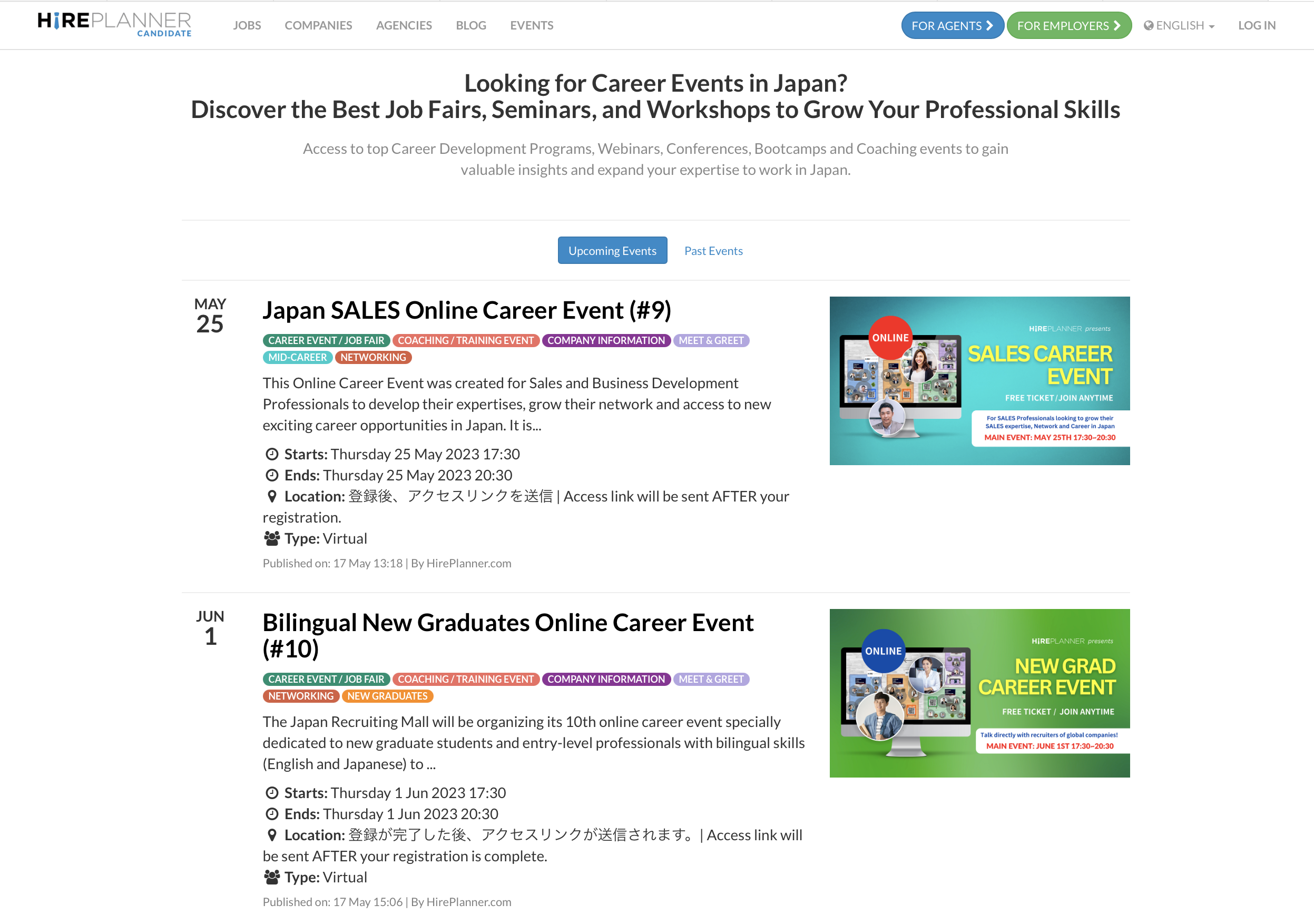 HirePlanner.com Launches Employer Branding “Event Promotion” Platform For Companies Hiring in Japan
